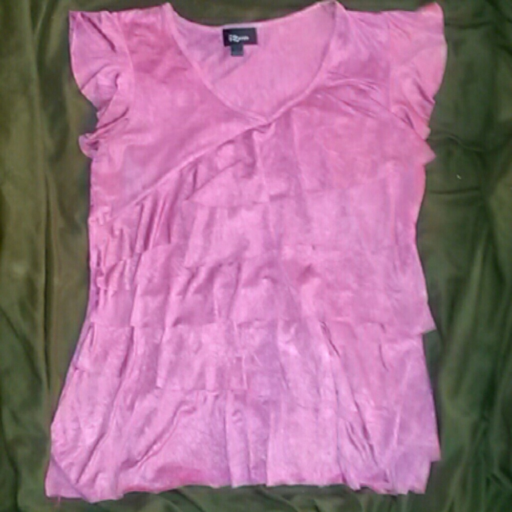 Pink ruffled top